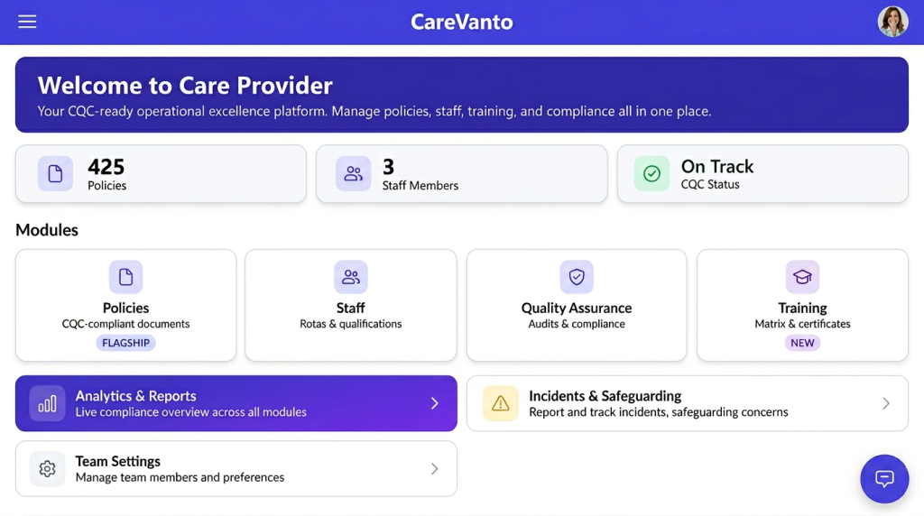 CareVanto care home management software